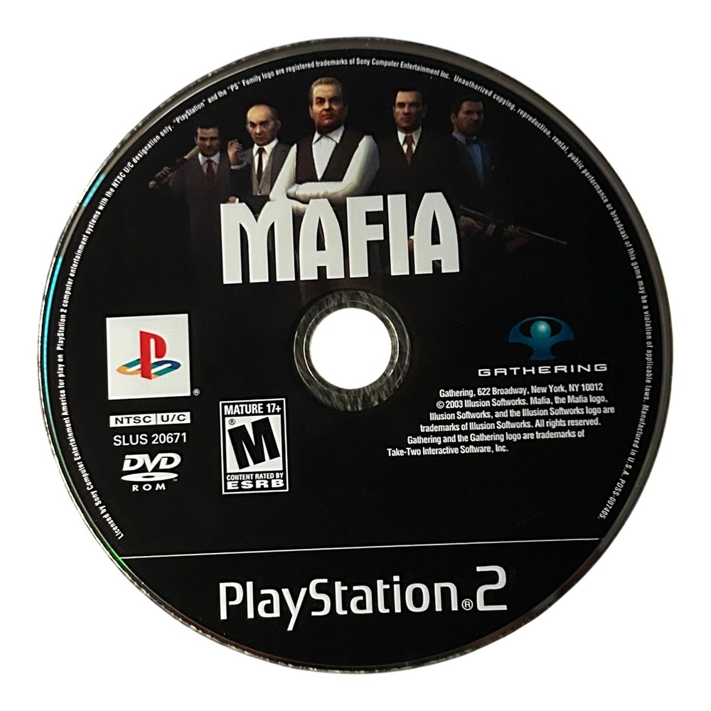 Mafia PS2 PlayStation 2 Disc Only Tested Works Black Label Crime Action Game